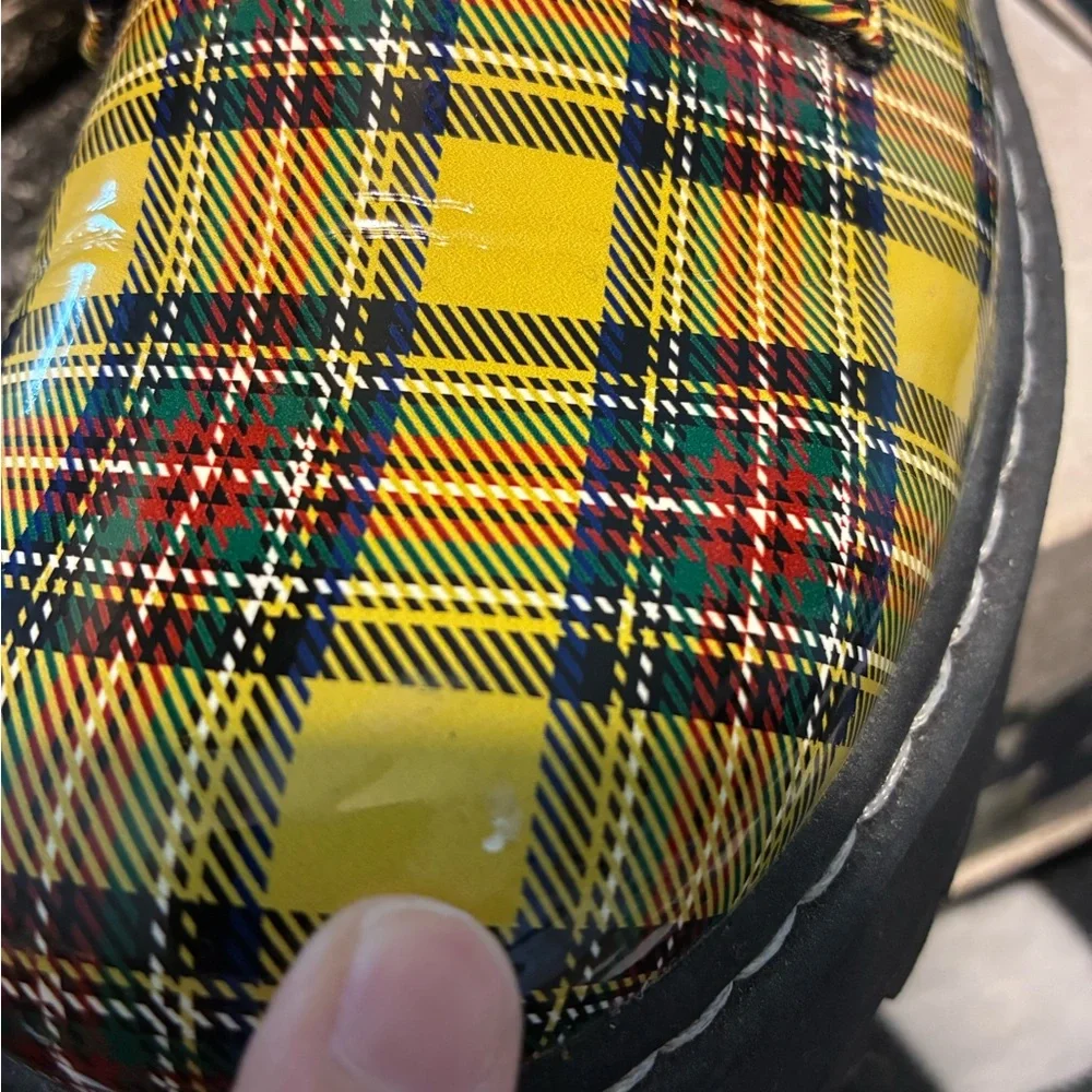 Betsey Johnson Torrid Plaid Platform Combat Boots Lace Up Zipper Side 7.5 Wide - Picture 12 of 12